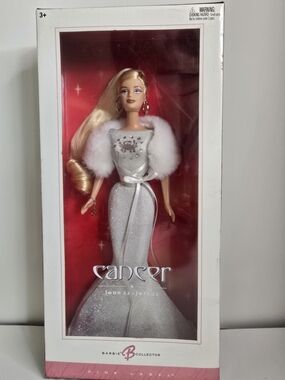 Barbie Silver Glitter Gown with White Faux Fur Shrug